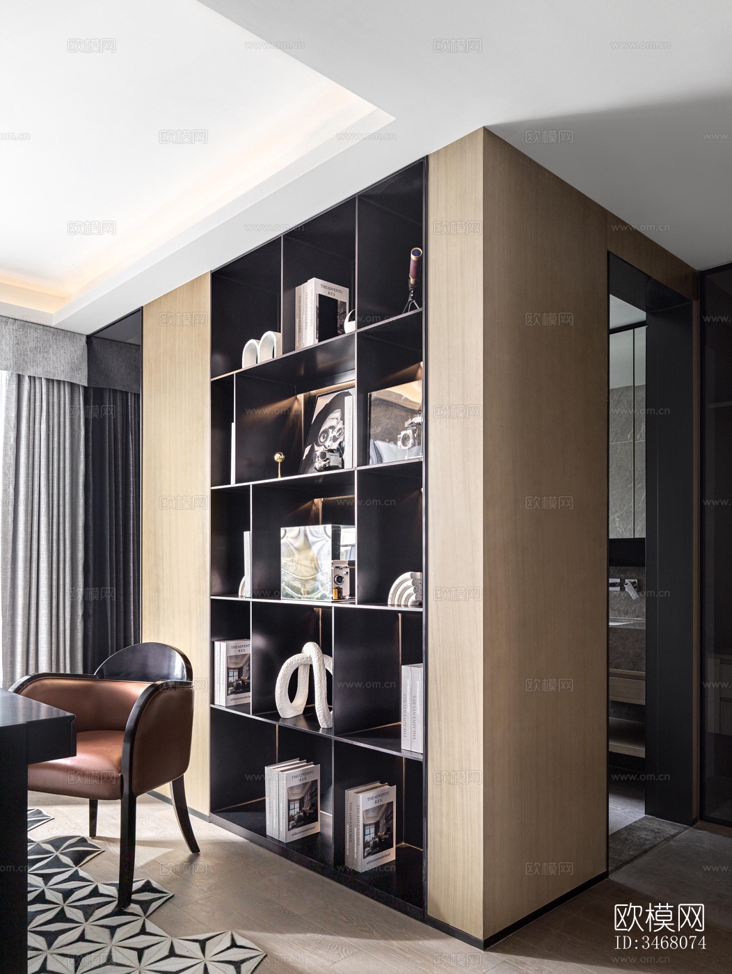 现代大平层效果图下载（渲染图6）