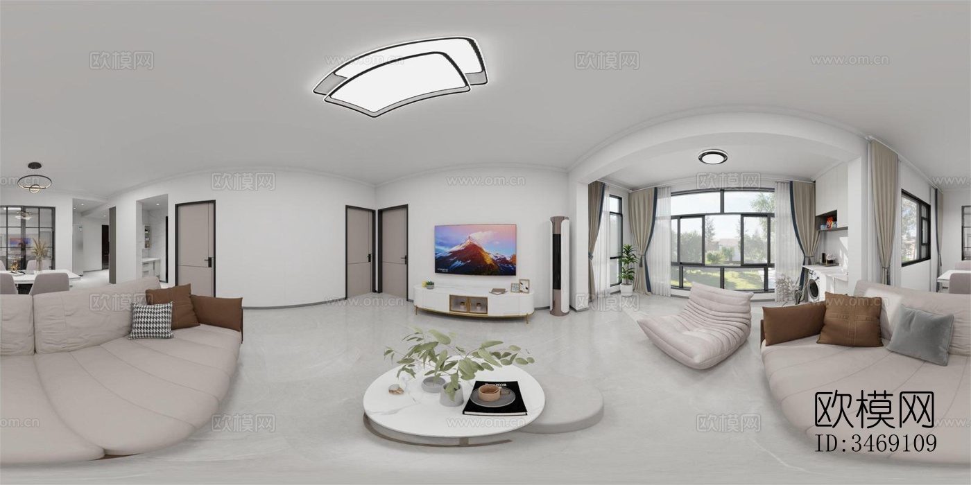 现代平层效果图下载（渲染图6）