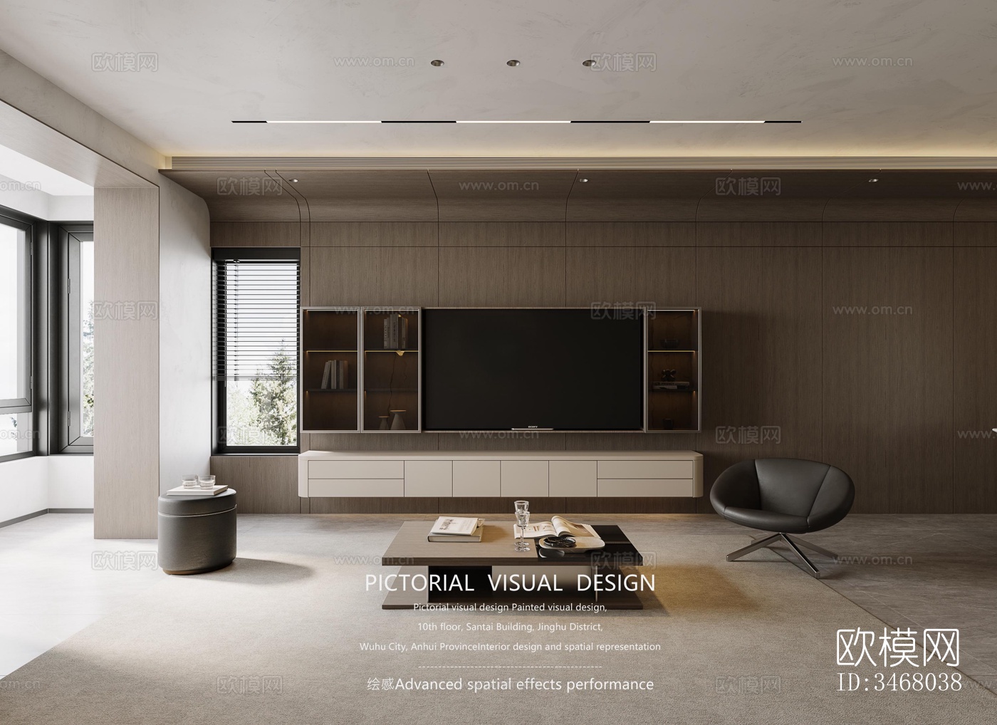 现代大平层效果图下载（渲染图15）