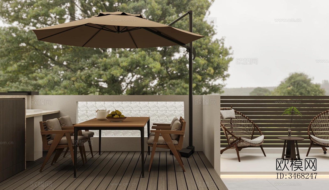 现代大平层效果图下载（渲染图9）