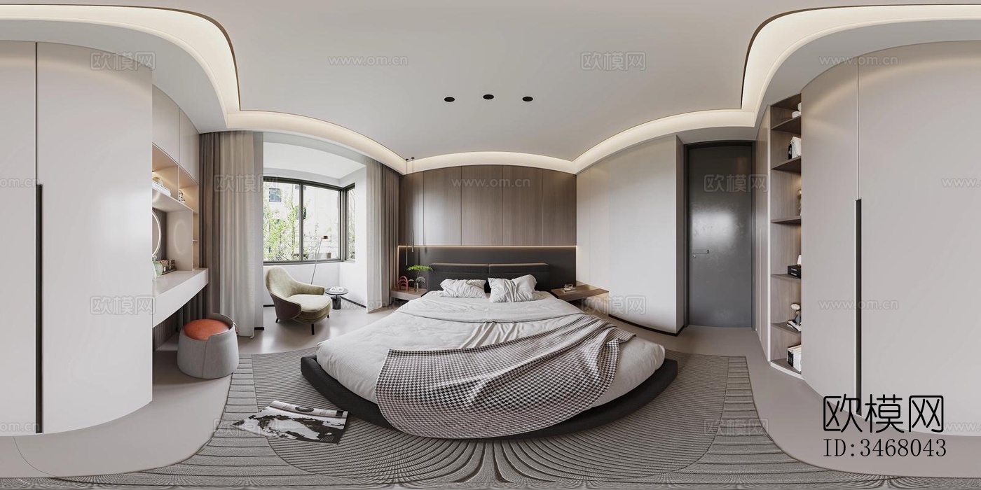 现代大平层效果图下载（渲染图13）