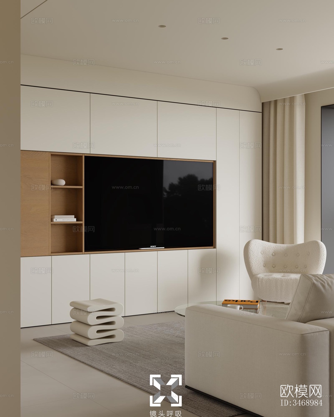 现代平层效果图下载（渲染图5）