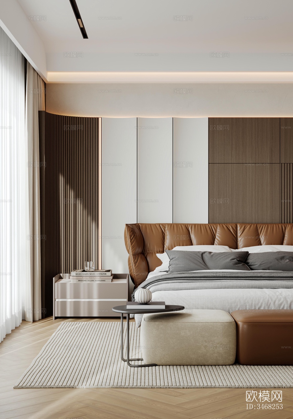 现代大平层效果图下载（渲染图9）