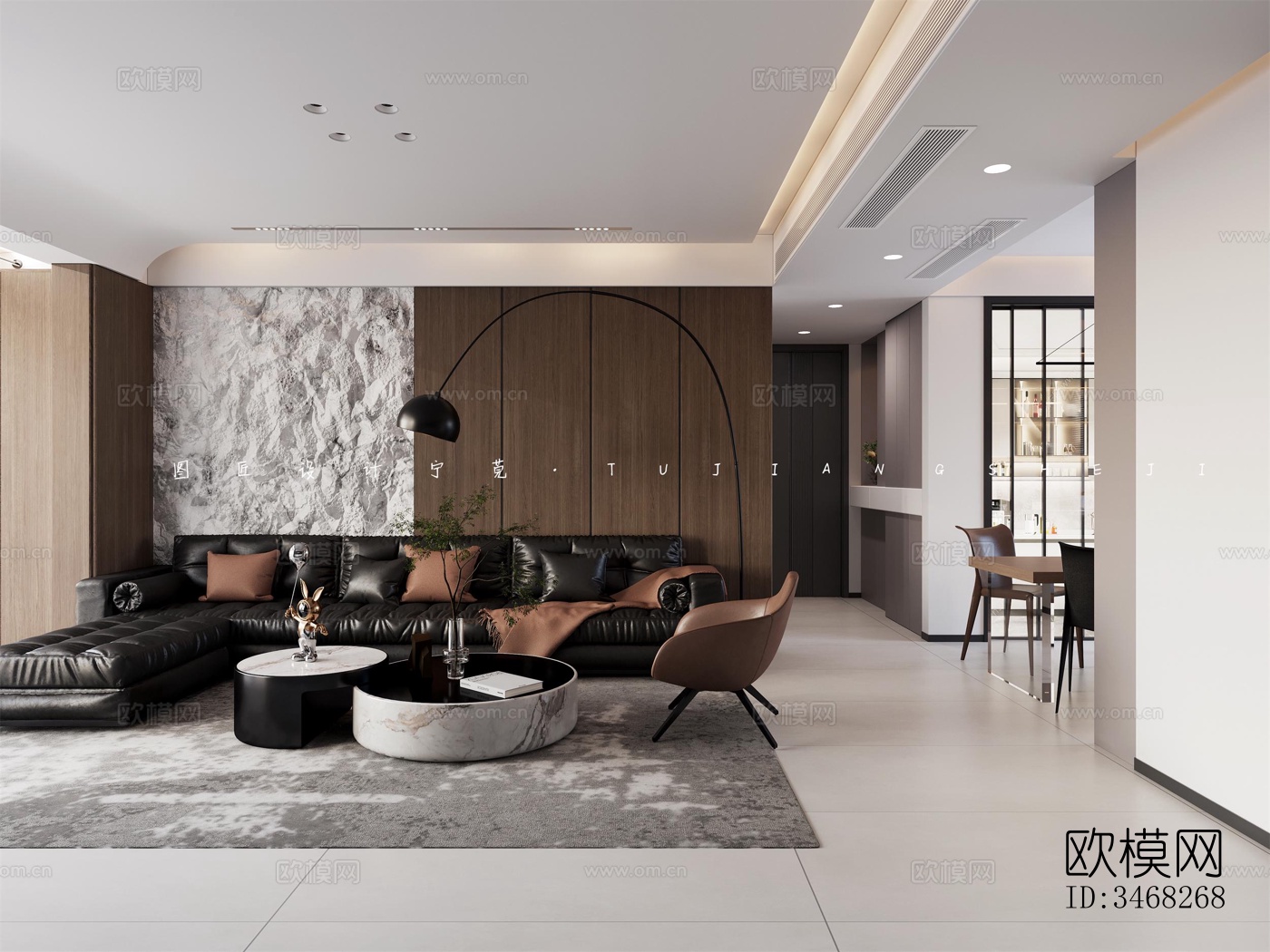 现代平层效果图下载（渲染图2）