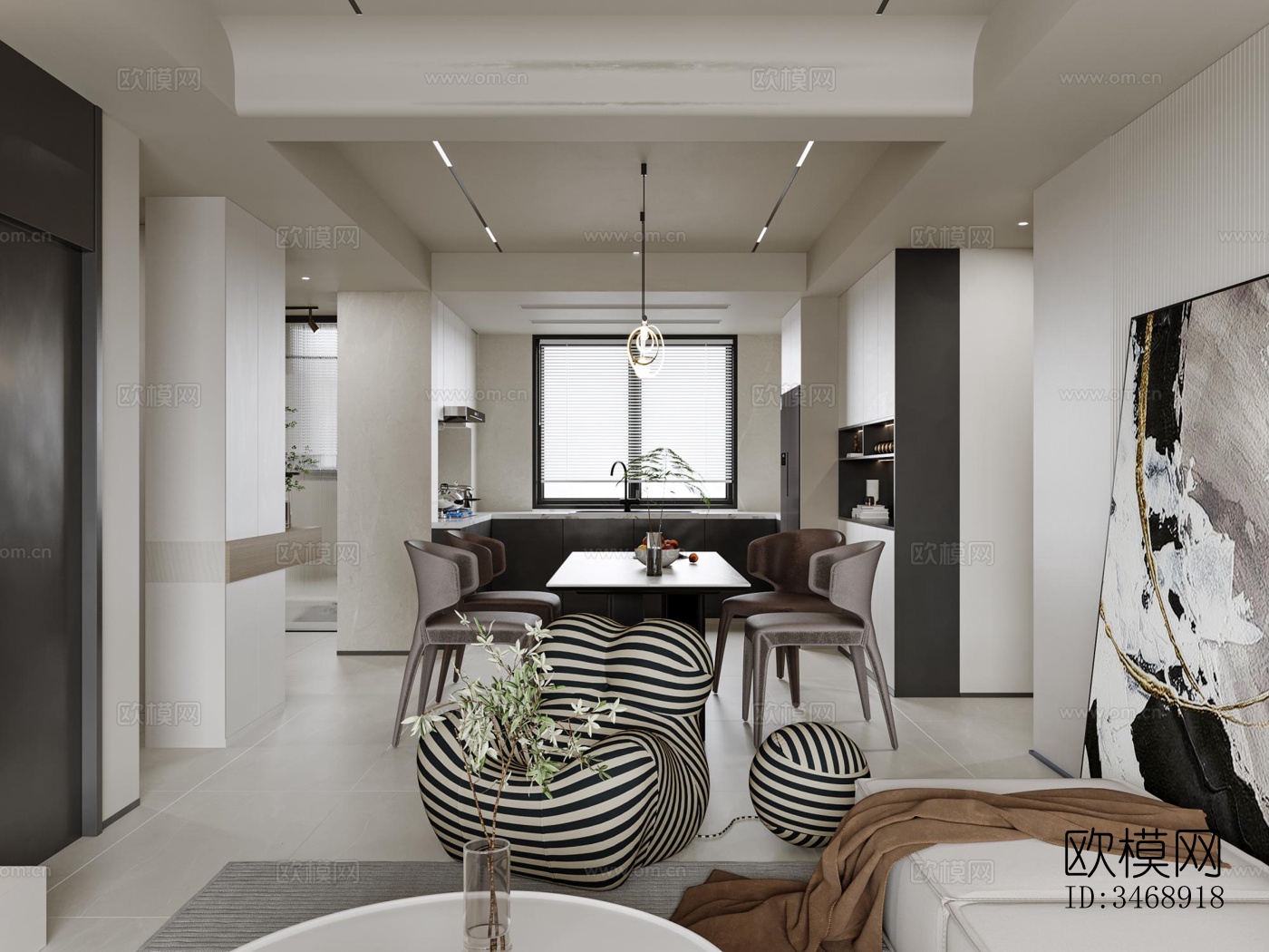 现代平层效果图下载（渲染图5）