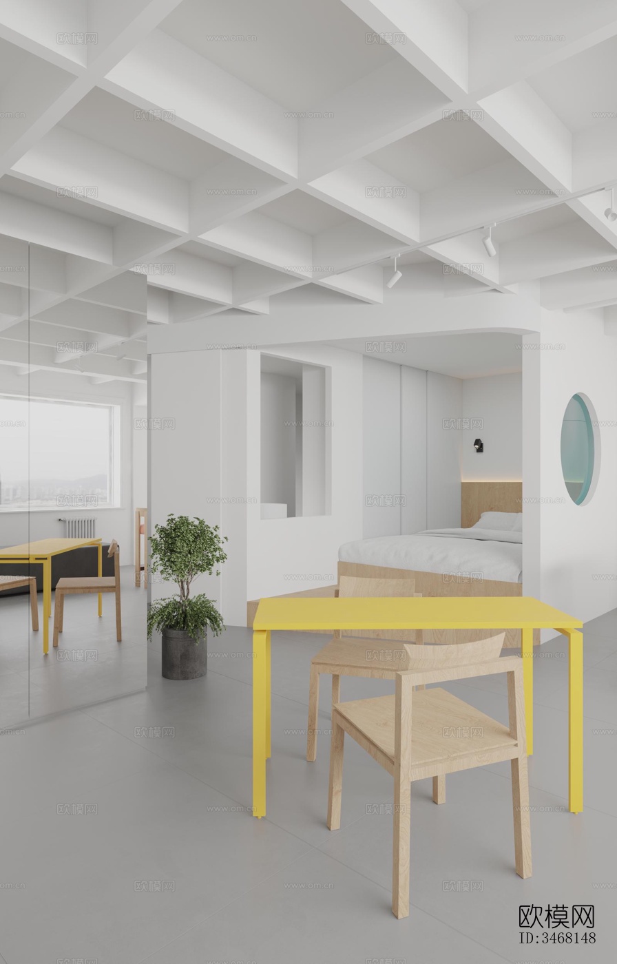 现代大平层效果图下载（渲染图6）