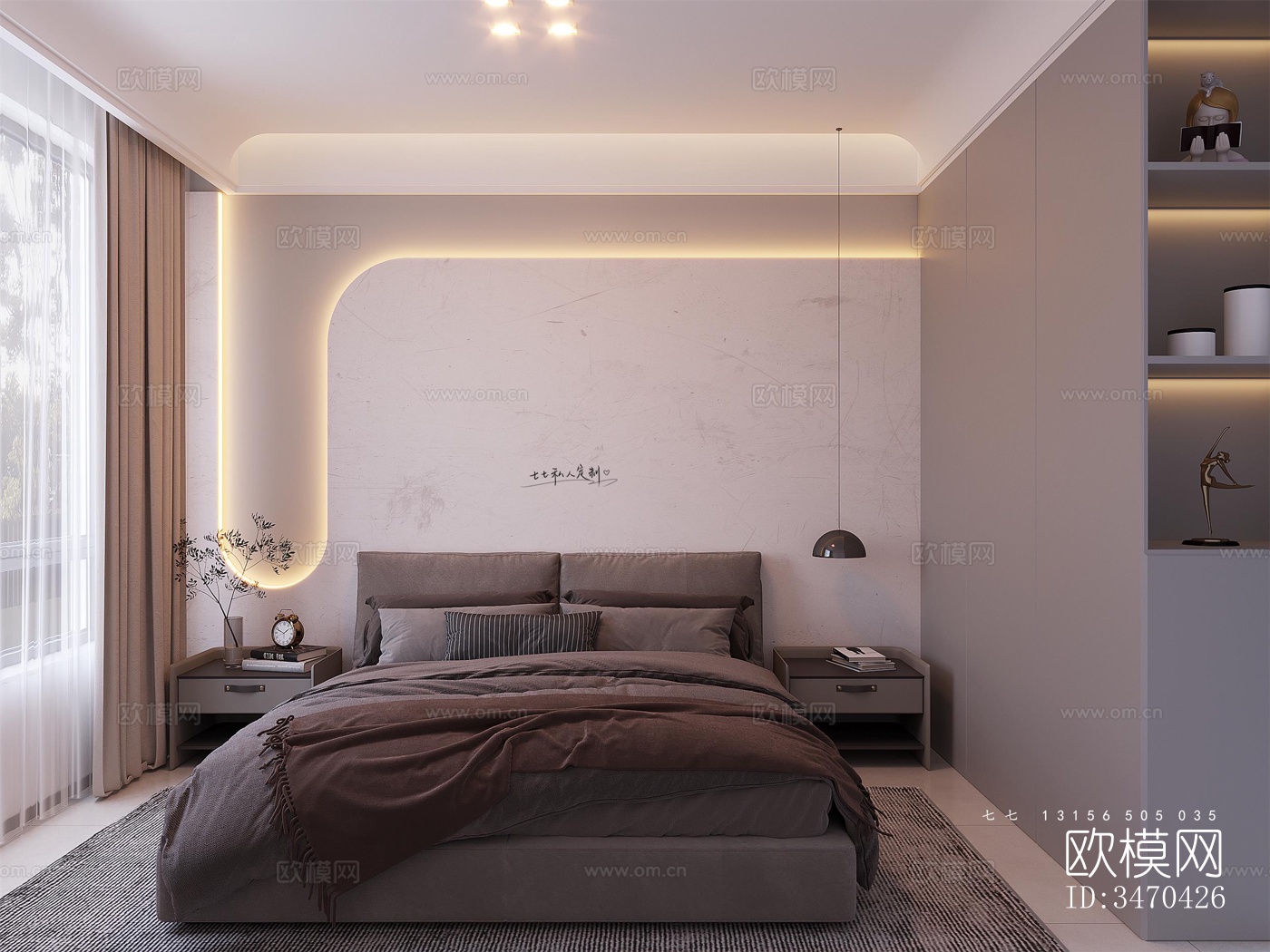 现代平层效果图下载（渲染图6）