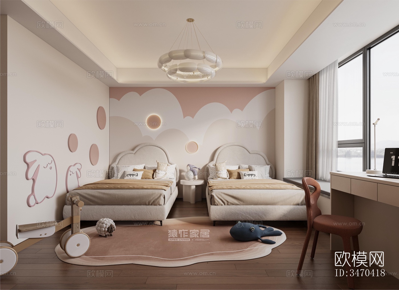 现代平层效果图下载（渲染图6）