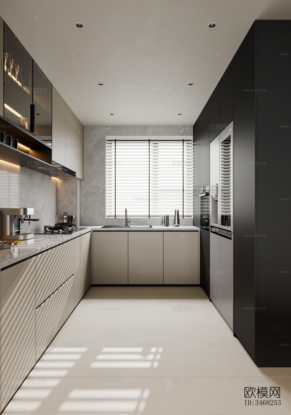 现代大平层效果图下载（渲染图19）