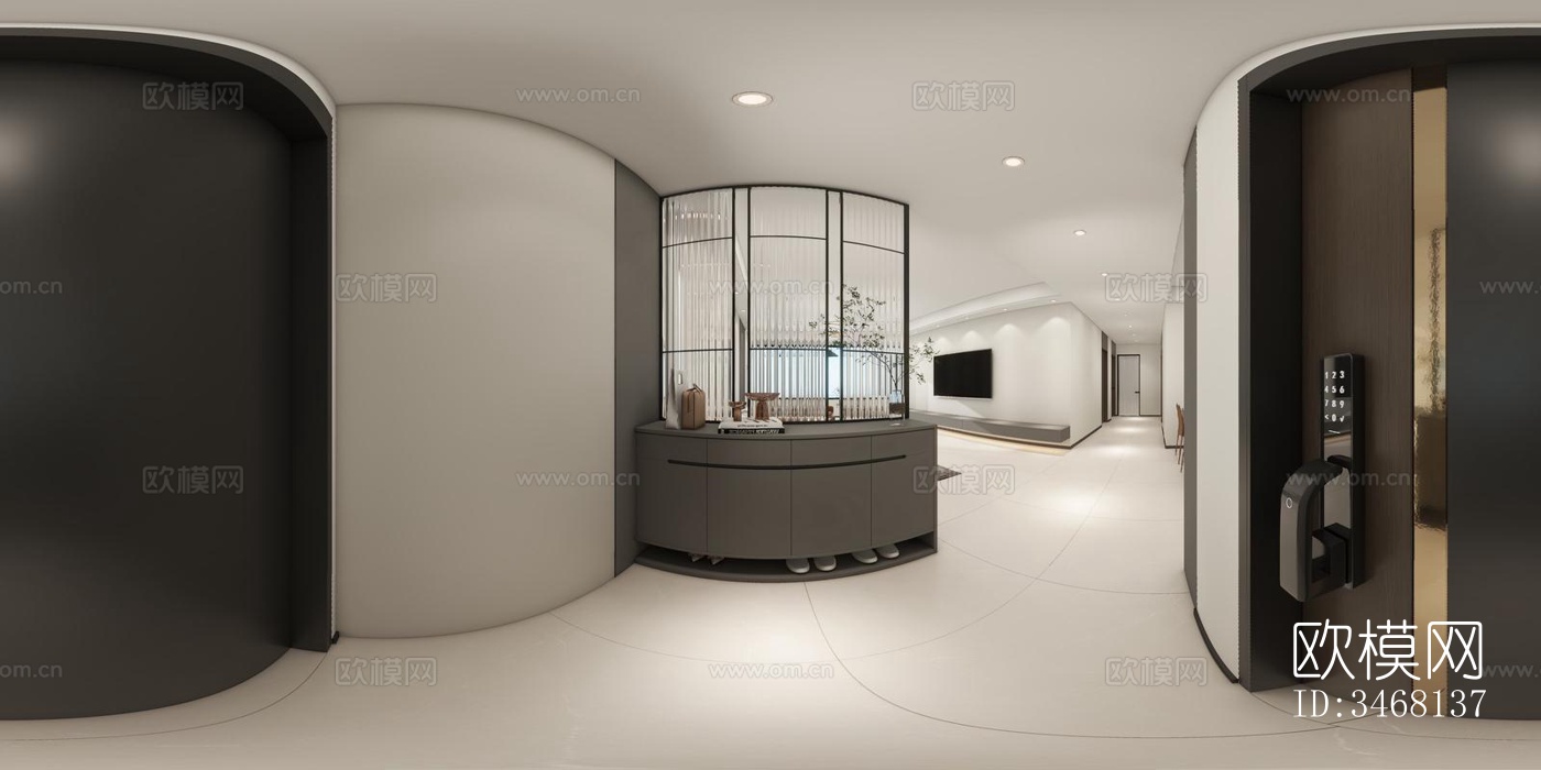 现代大平层效果图下载（渲染图11）