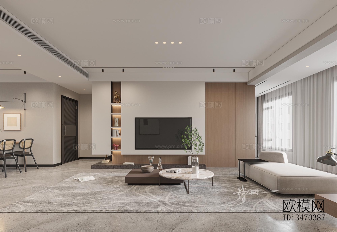 现代平层效果图下载（渲染图2）