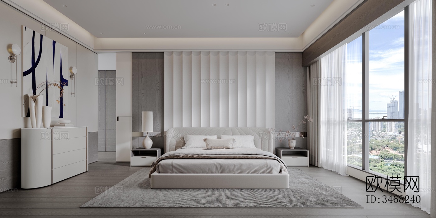 现代大平层效果图下载（渲染图14）