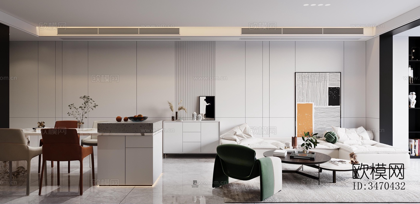 现代平层效果图下载（渲染图5）