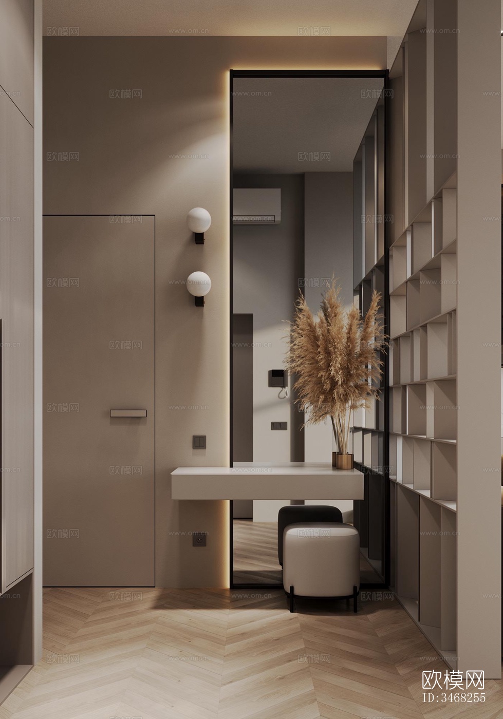 现代大平层效果图下载（渲染图5）