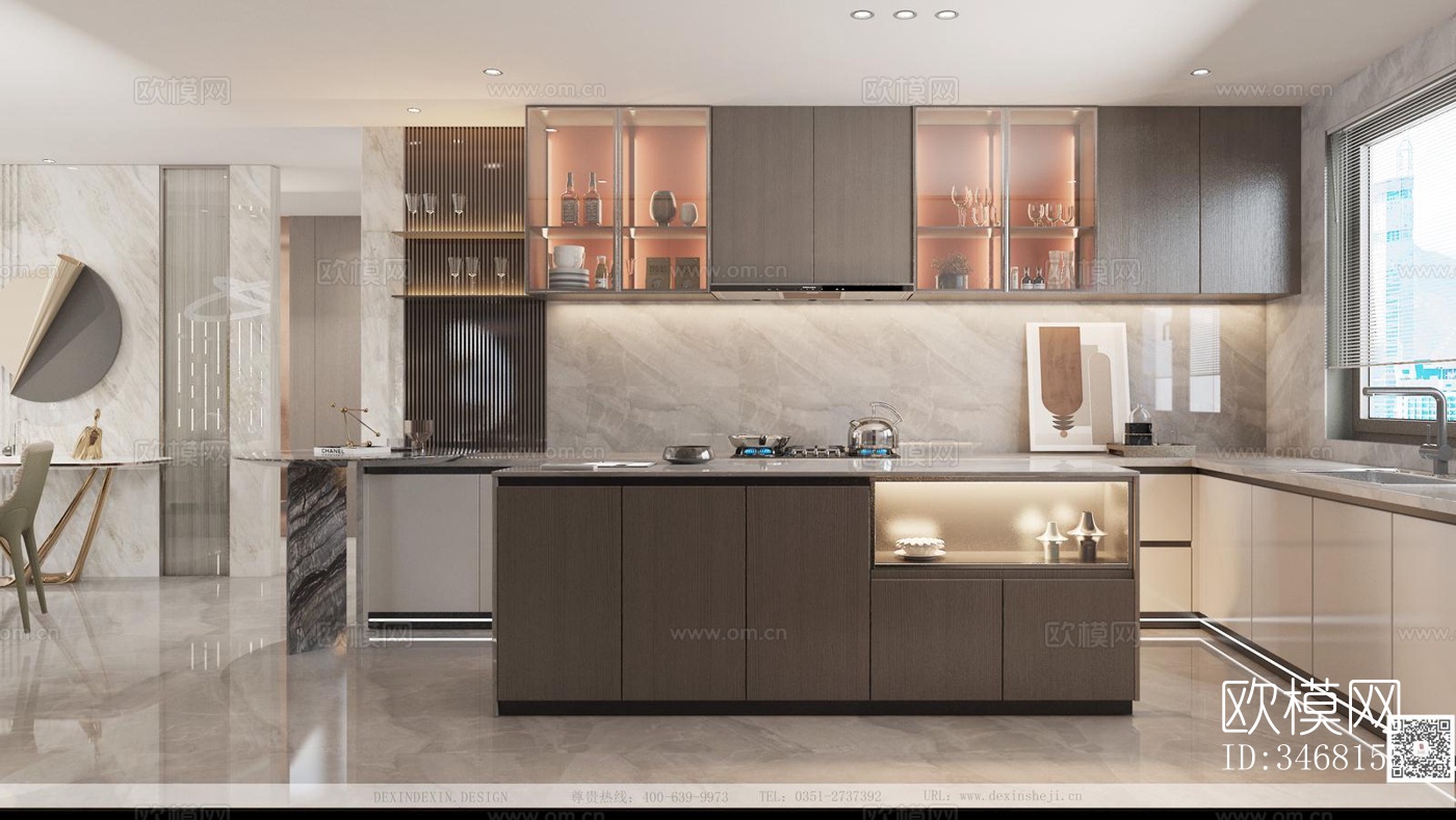 现代大平层效果图下载（渲染图10）