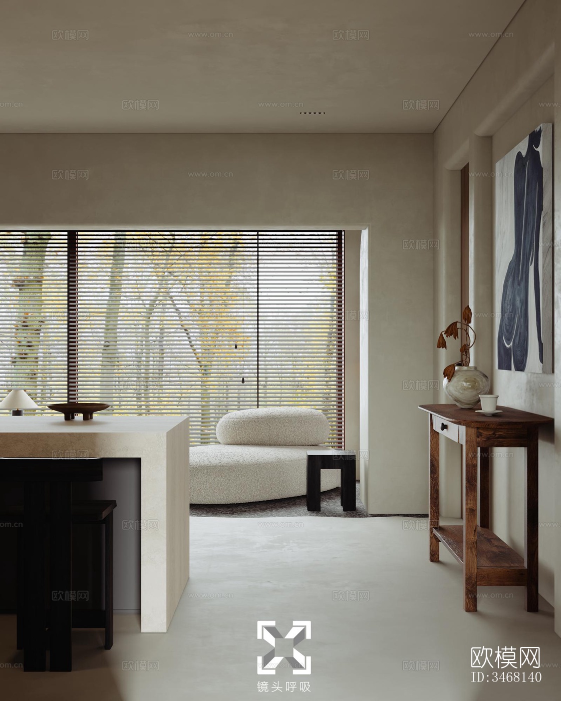 现代大平层效果图下载（渲染图7）