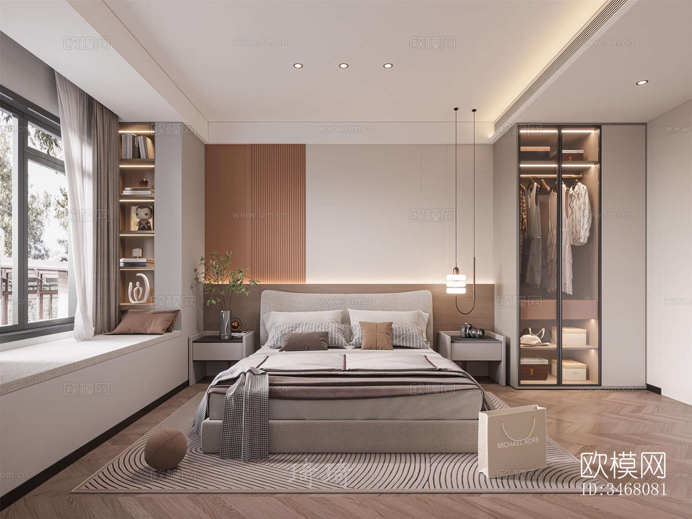 现代大平层效果图下载（渲染图4）