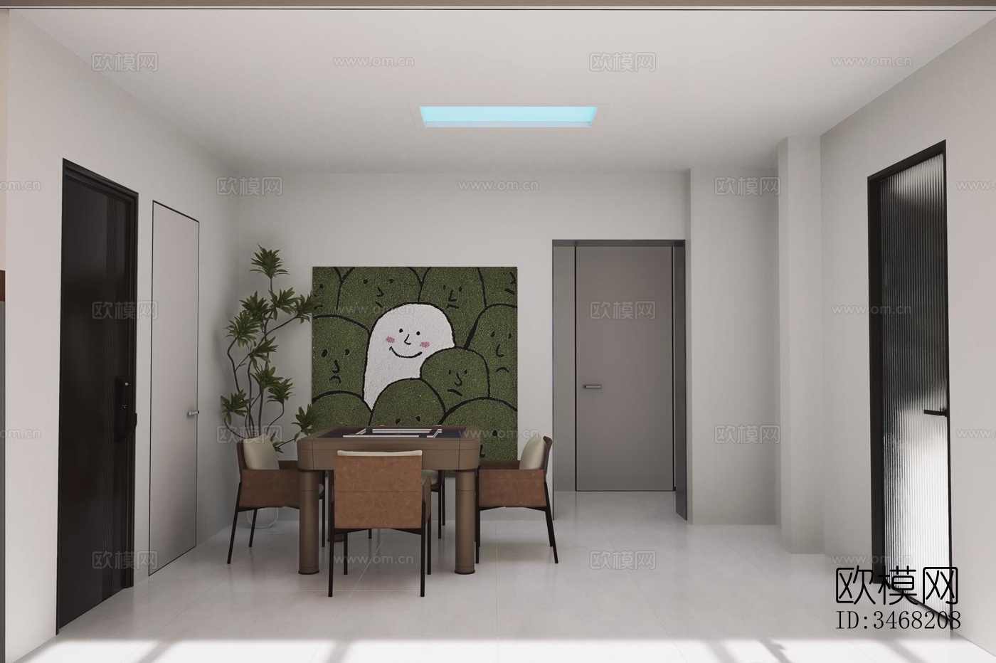 现代大平层效果图下载（渲染图10）