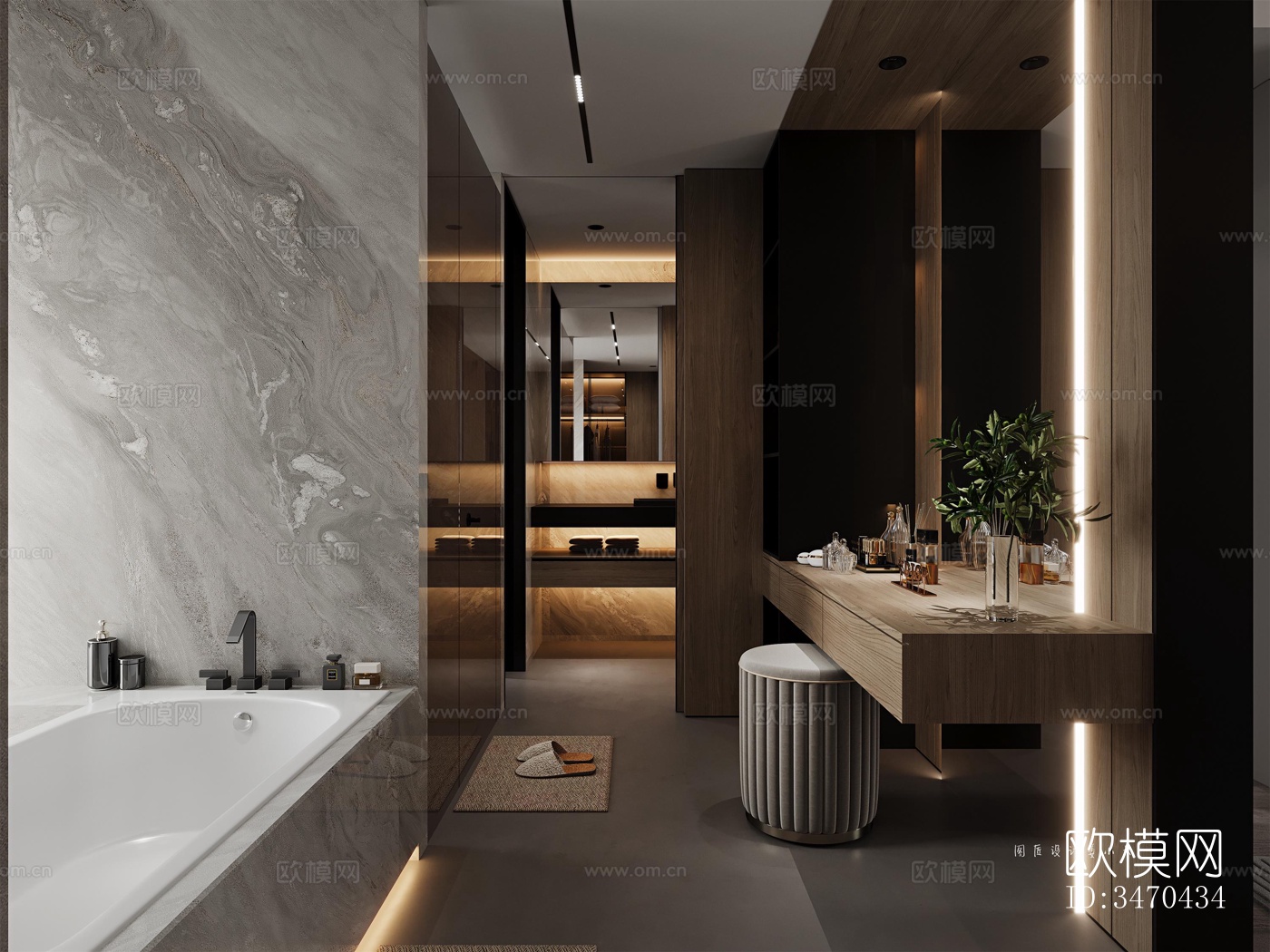 现代平层效果图下载（渲染图3）