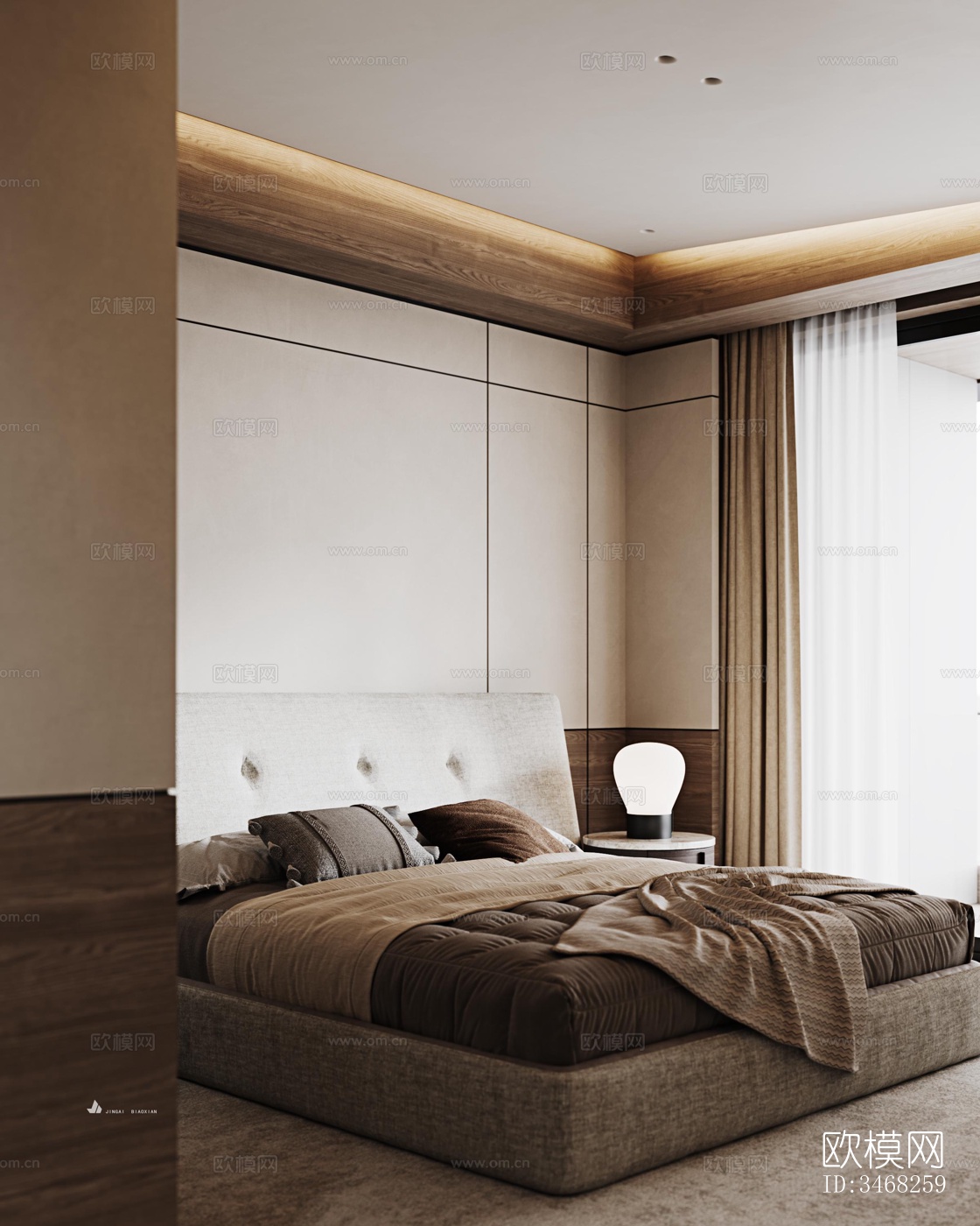 现代大平层效果图下载（渲染图3）