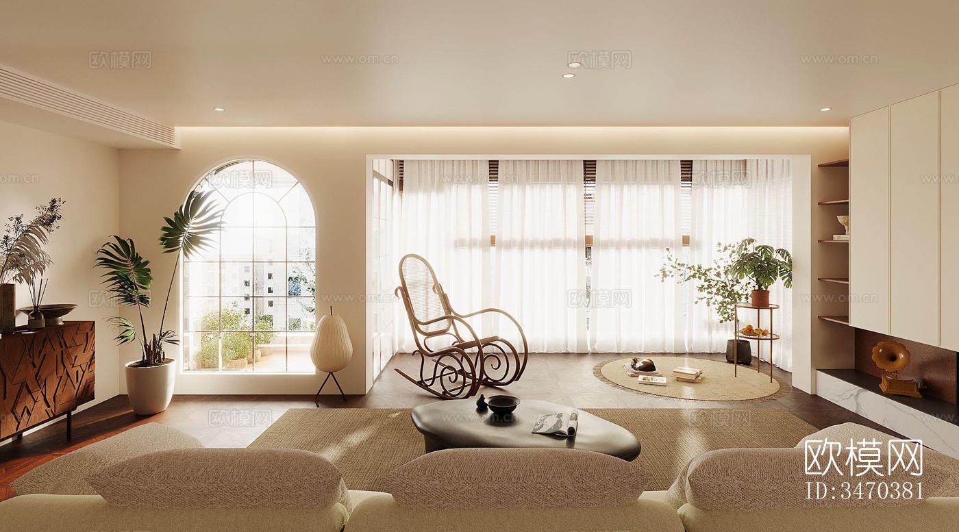 现代平层效果图下载（渲染图11）