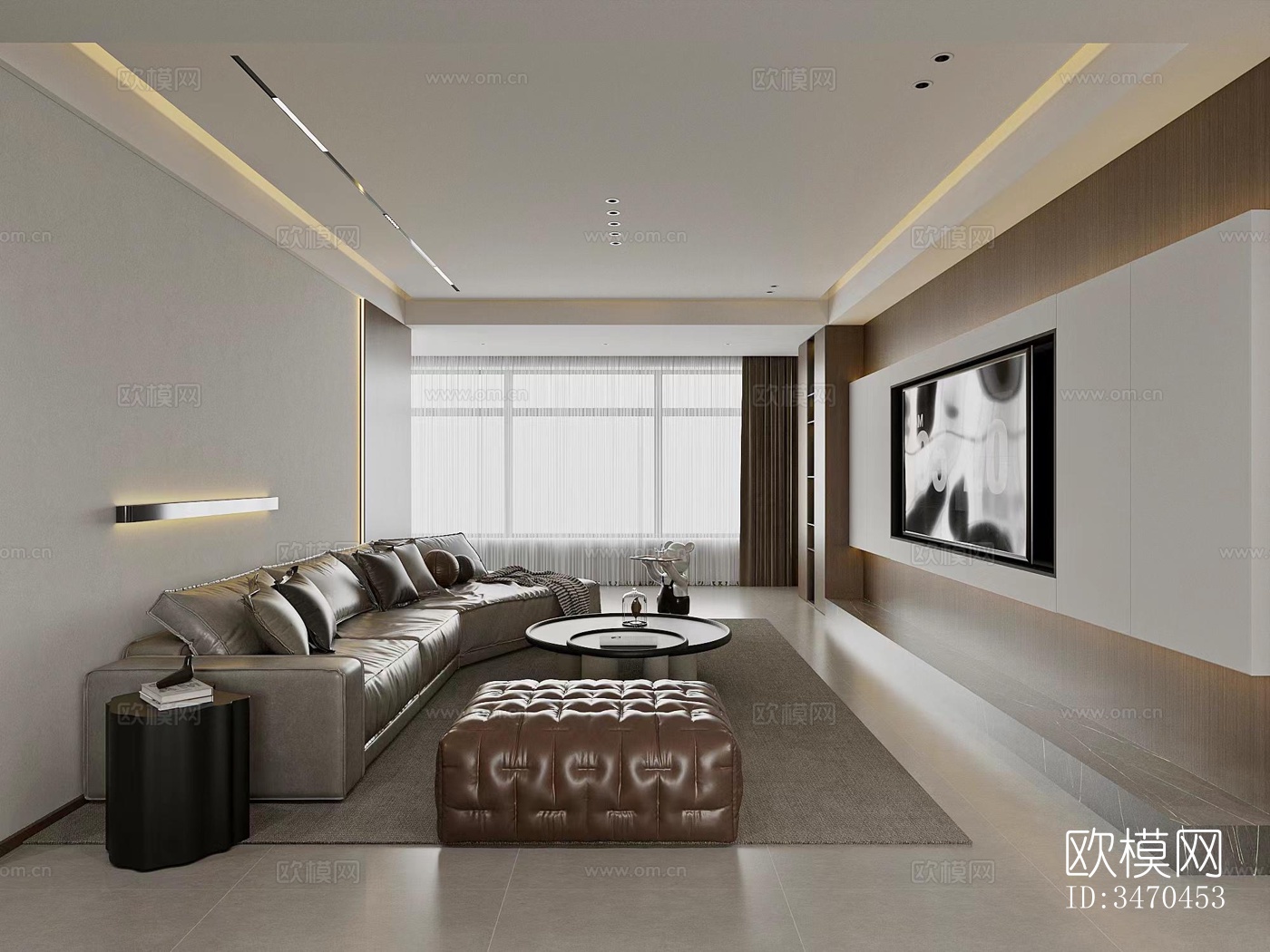 现代平层效果图下载（渲染图5）