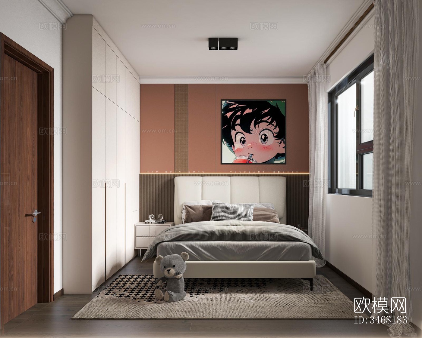 现代大平层效果图下载（渲染图5）