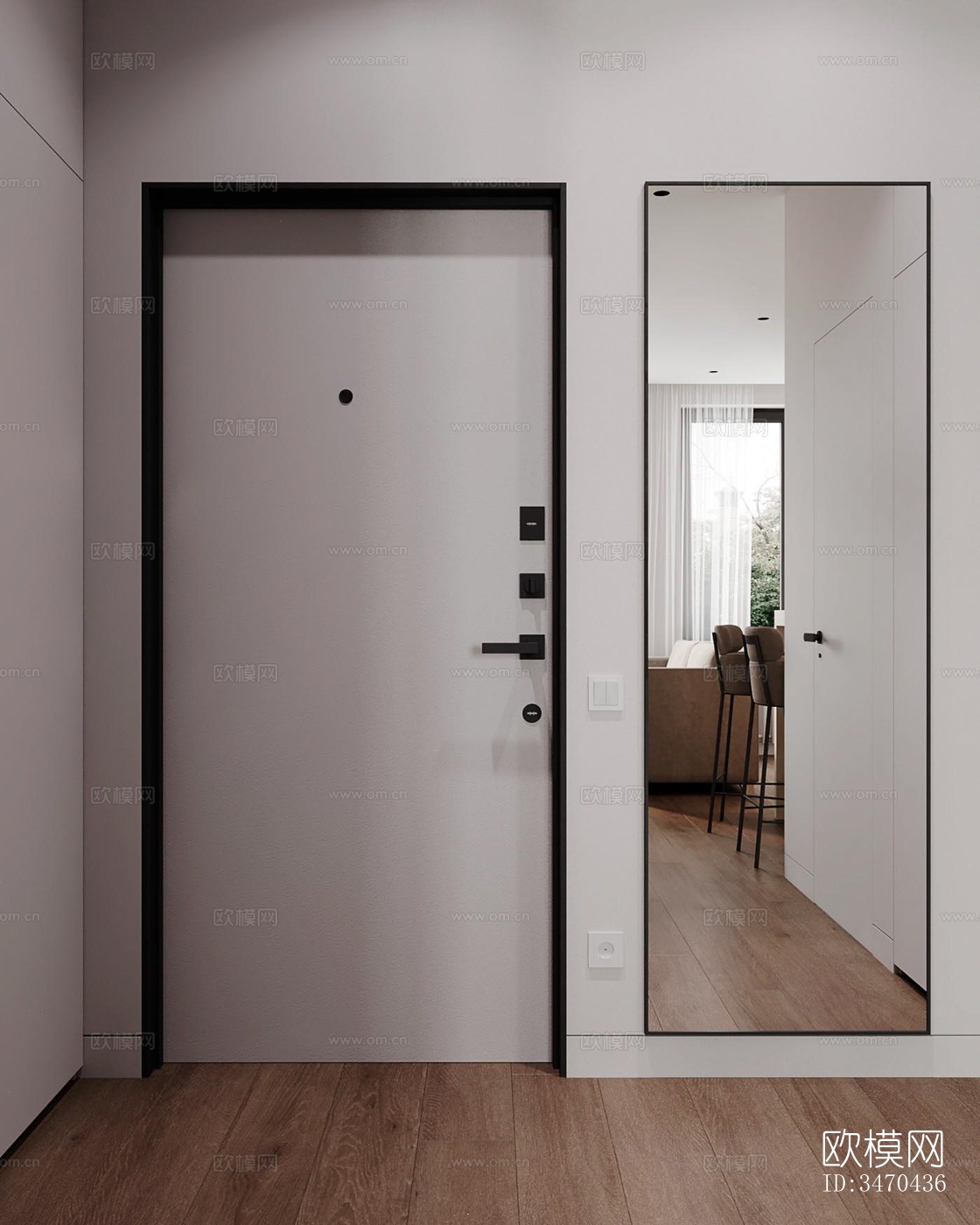 现代平层效果图下载（渲染图14）