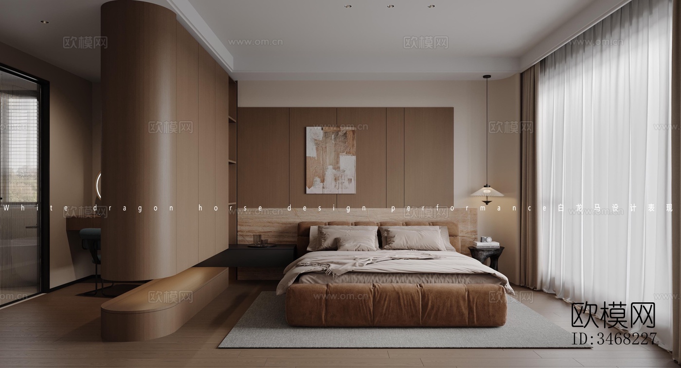 现代大平层效果图下载（渲染图6）