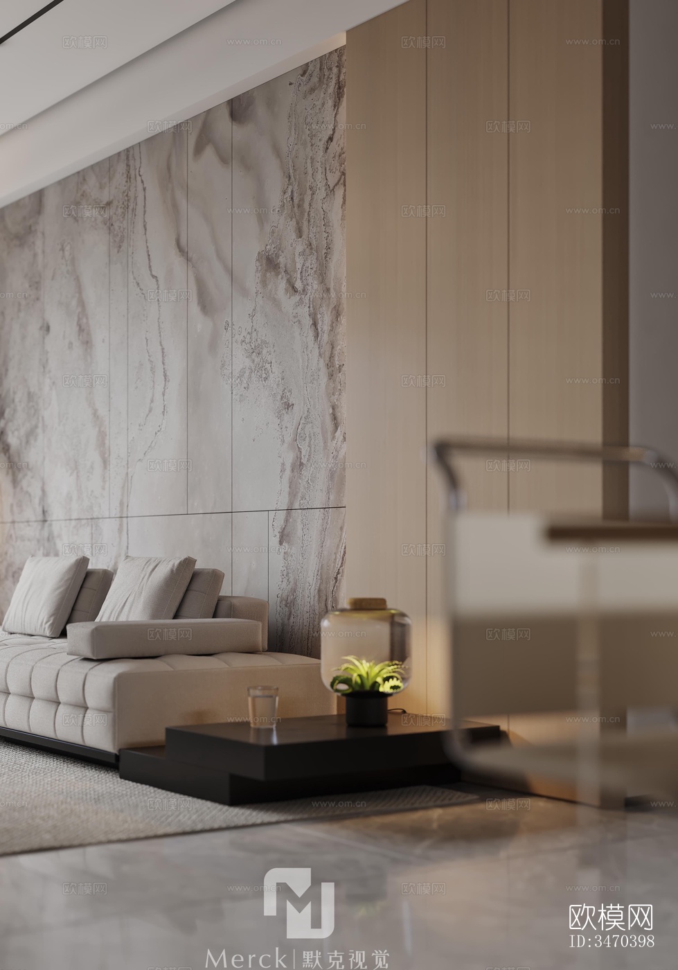 现代平层效果图下载（渲染图10）