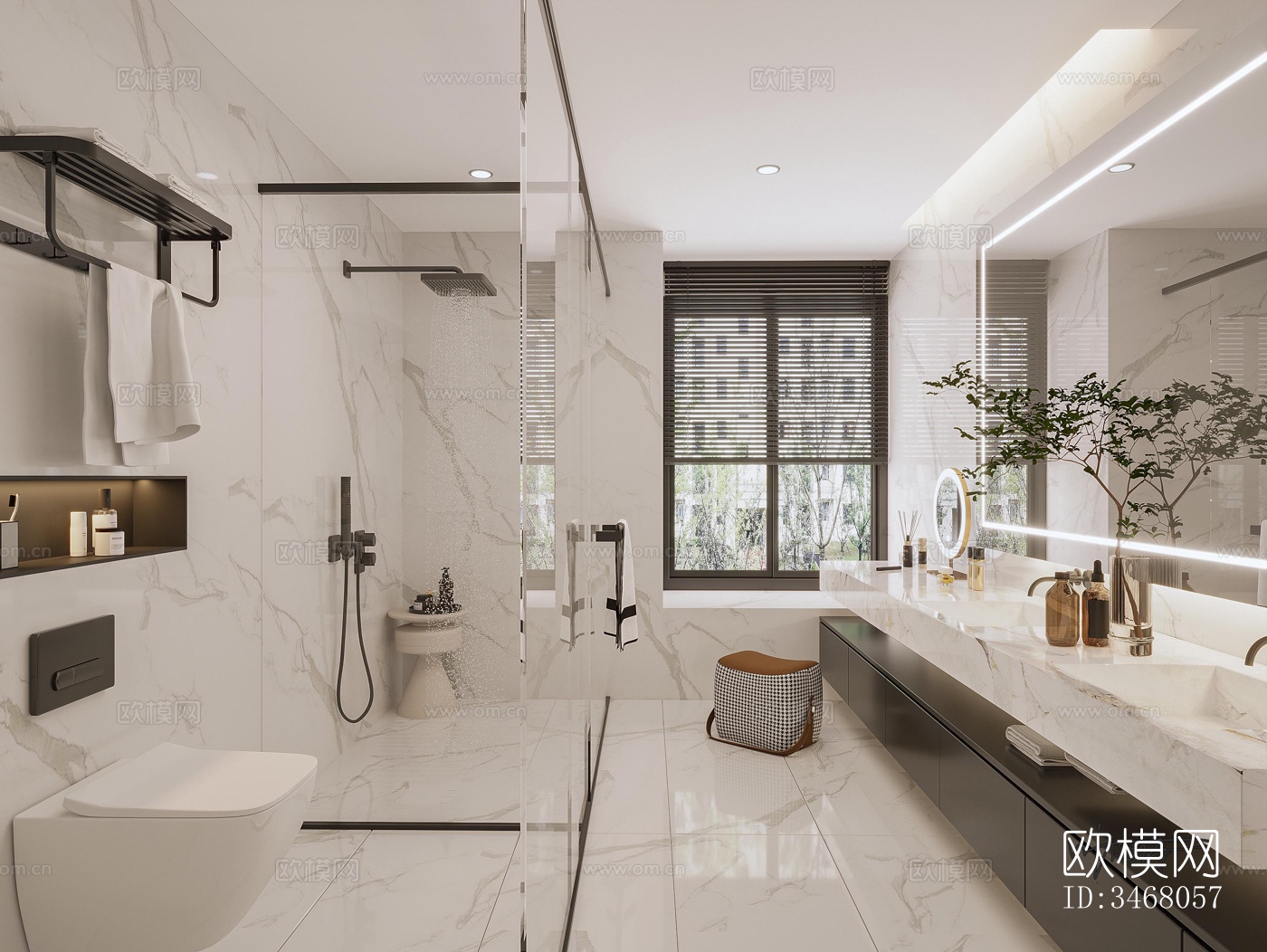 现代大平层效果图下载（渲染图10）