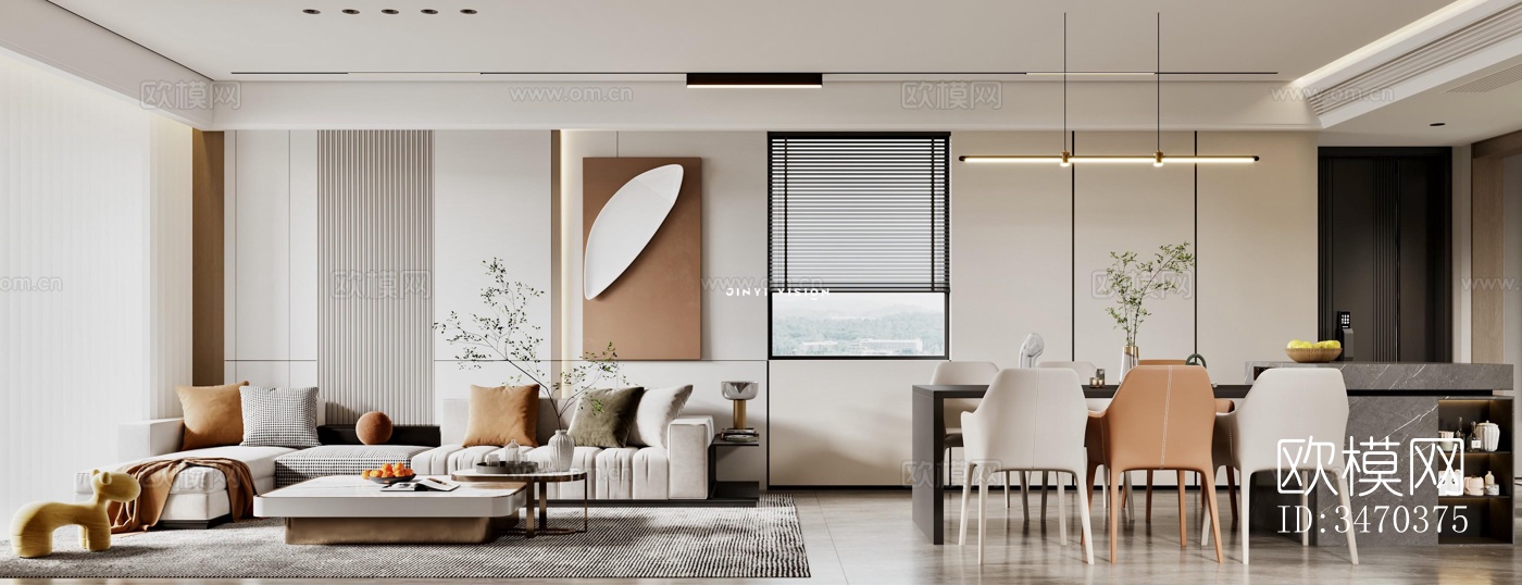 现代平层效果图下载（渲染图4）