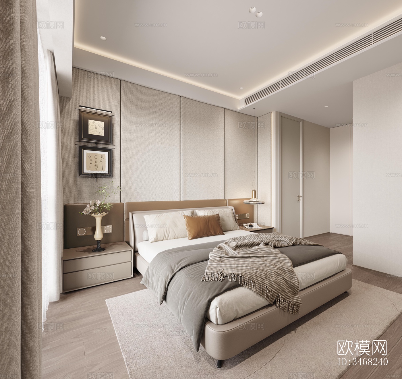 现代大平层效果图下载（渲染图6）