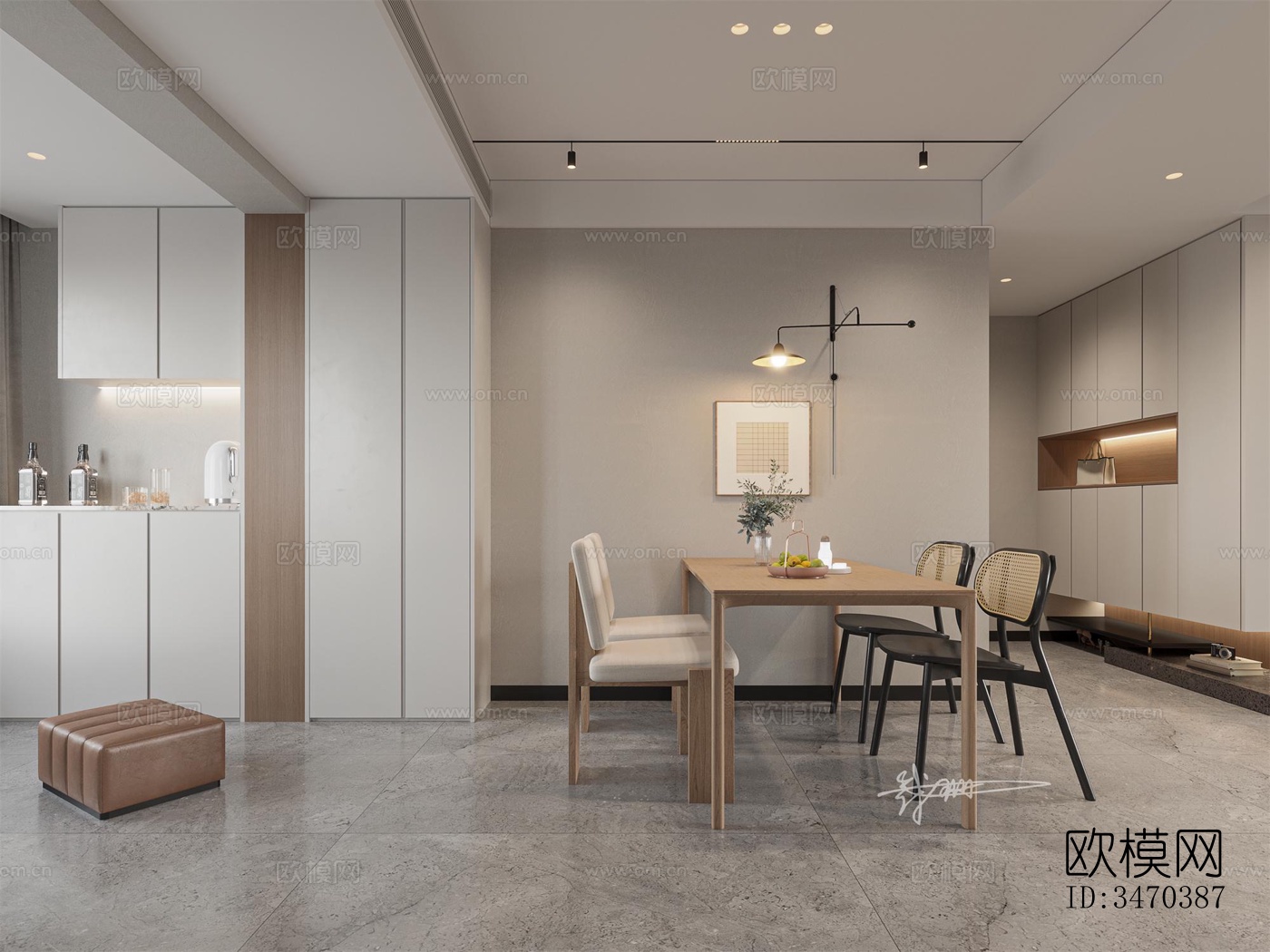 现代平层效果图下载（渲染图3）