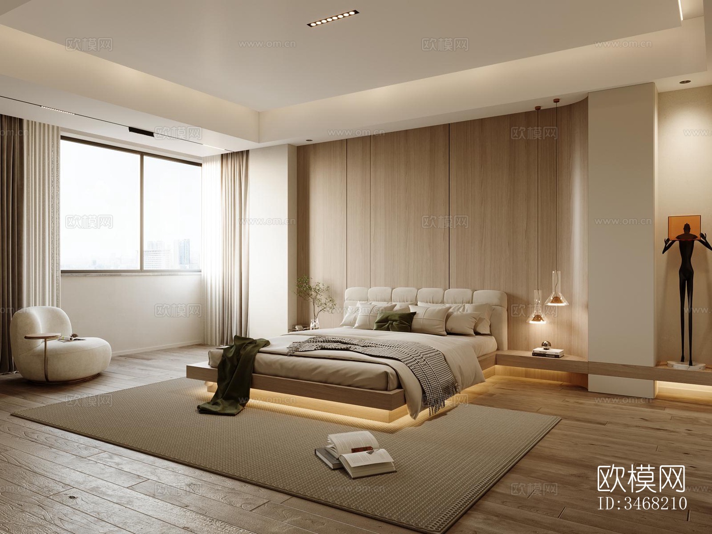 现代大平层效果图下载（渲染图4）