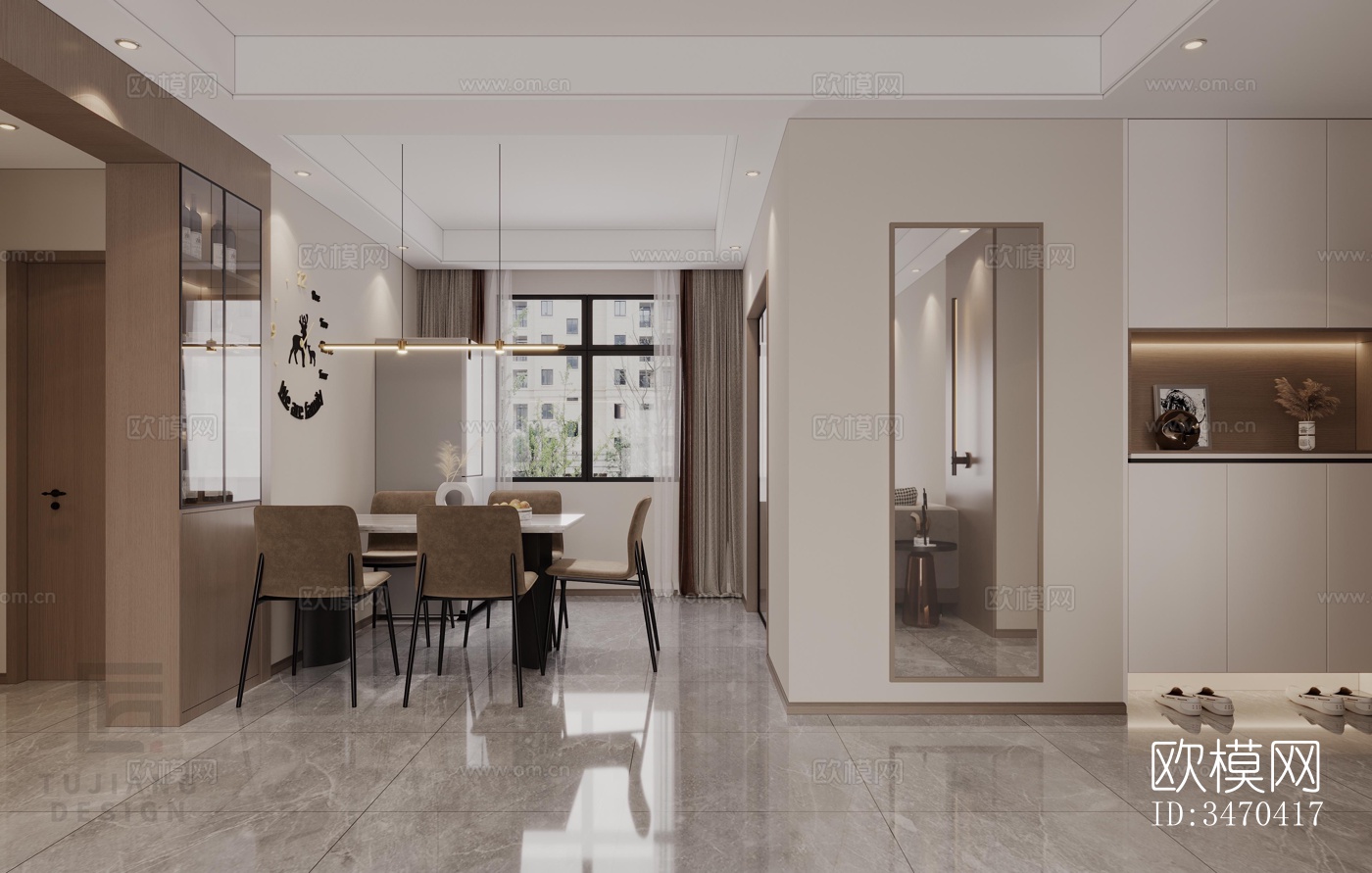 现代平层效果图下载（渲染图2）