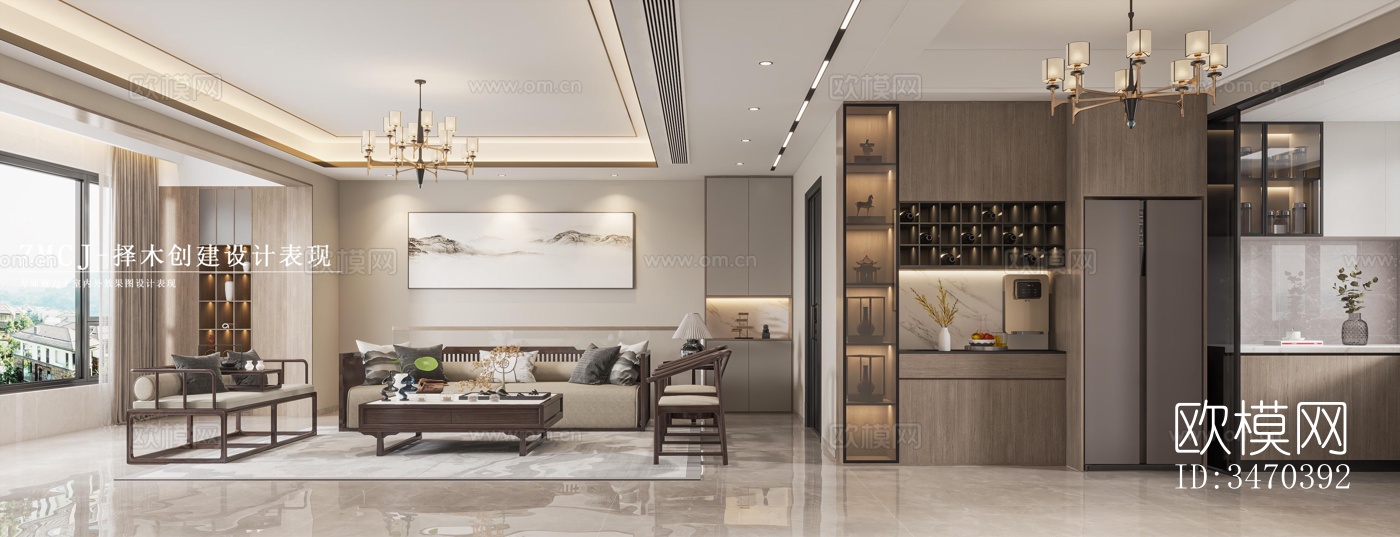 现代平层效果图下载（渲染图5）