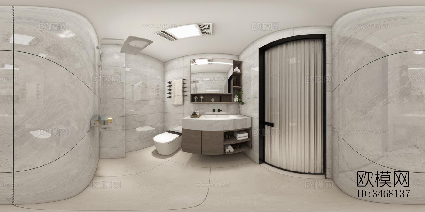 现代大平层效果图下载（渲染图13）