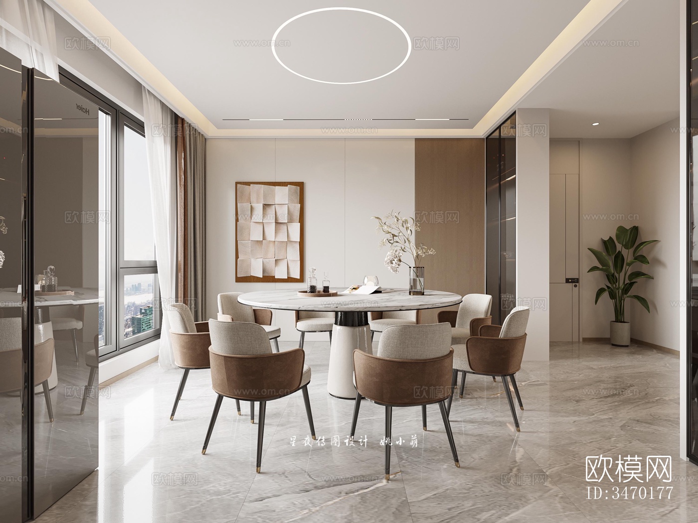 现代平层效果图下载（渲染图3）