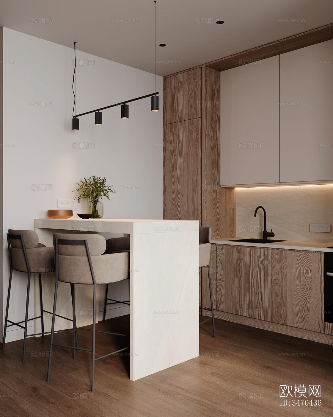 现代平层效果图下载（渲染图9）