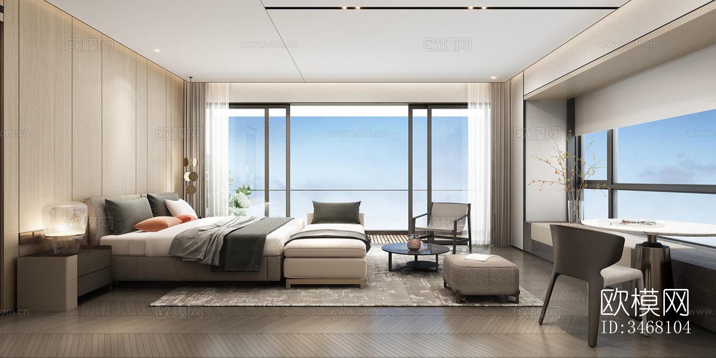 现代大平层效果图下载（渲染图5）