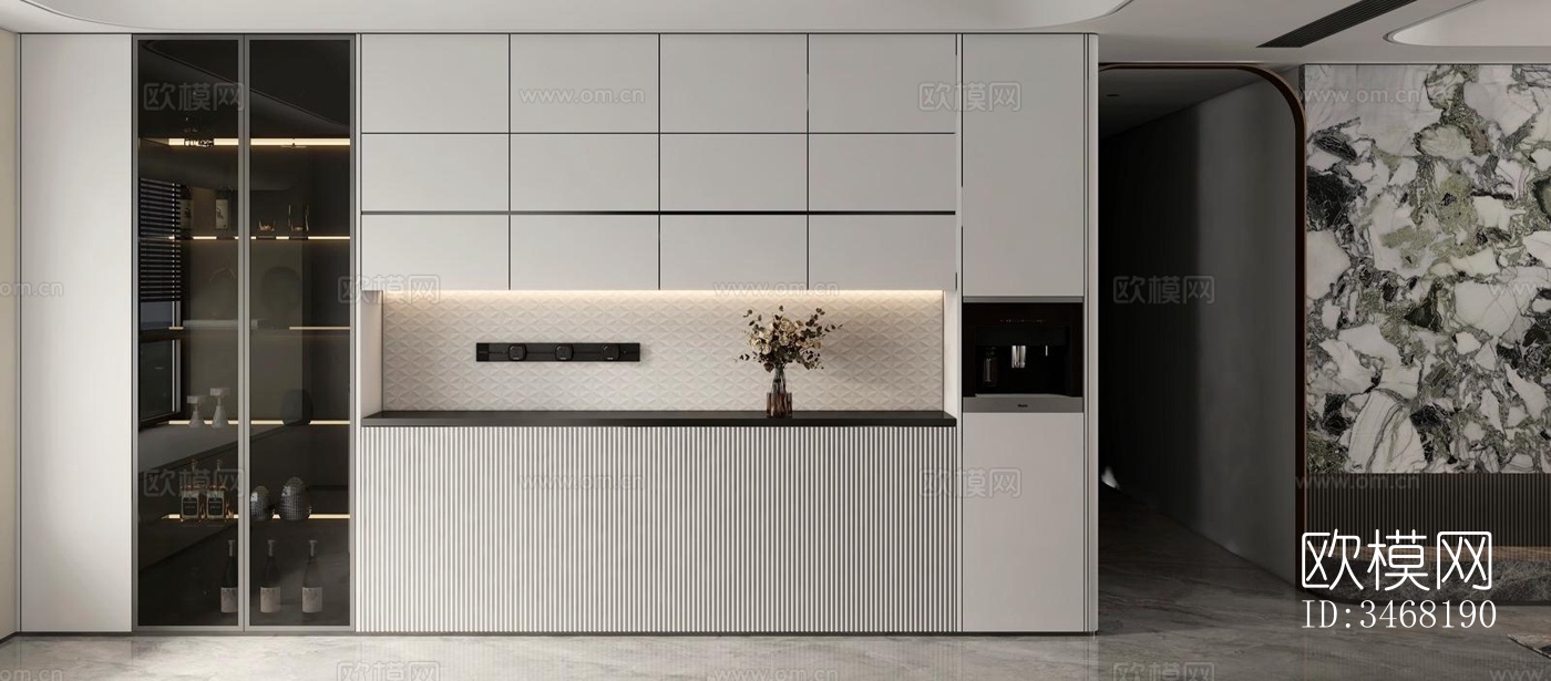 现代大平层效果图下载（渲染图11）