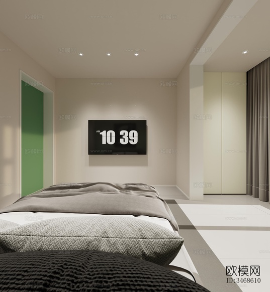 现代平层效果图下载(渲染图4)