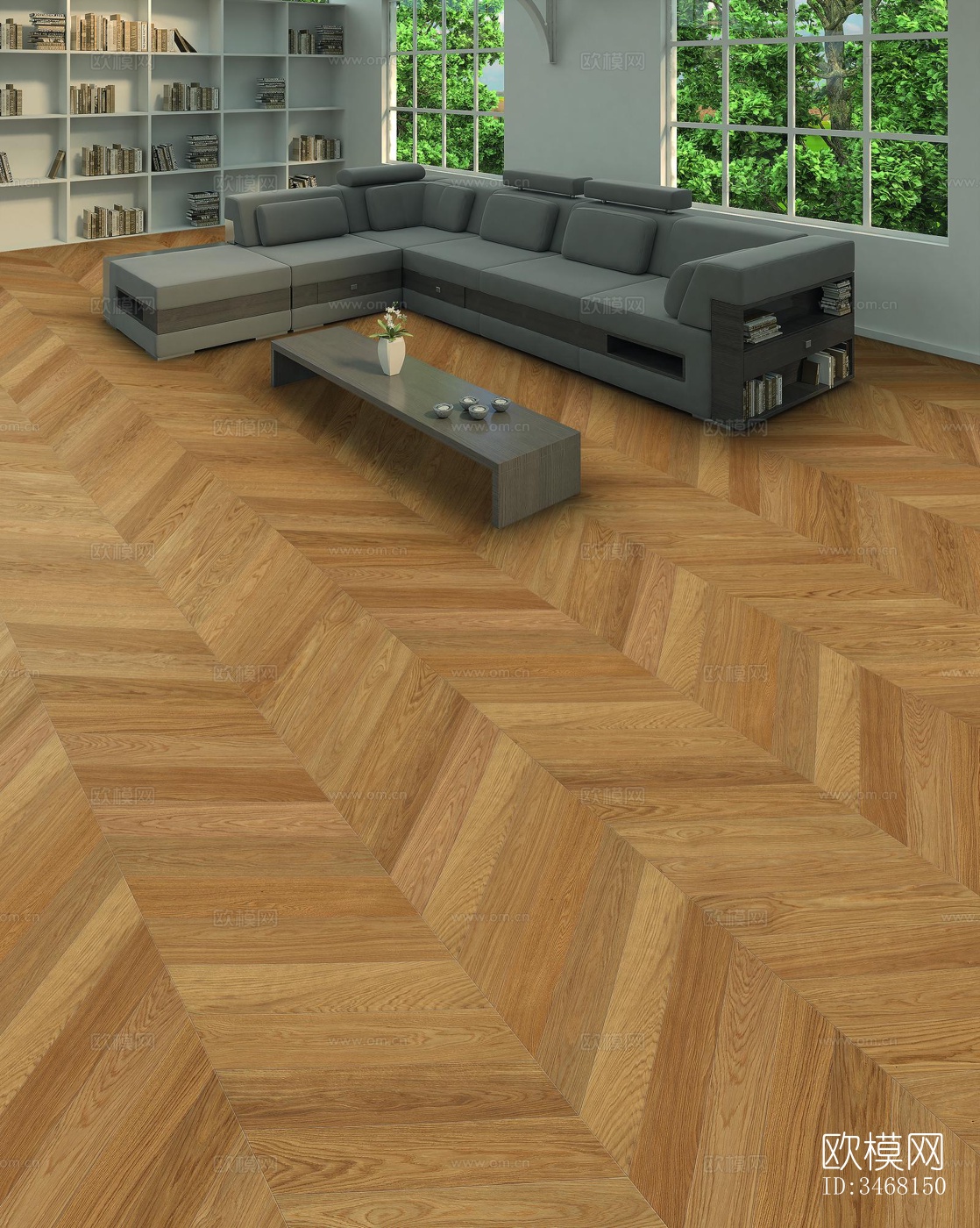 现代大平层效果图下载（渲染图9）