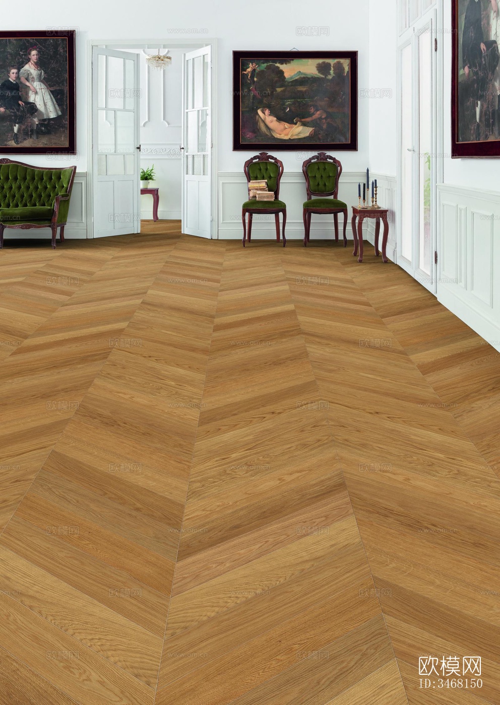 现代大平层效果图下载（渲染图6）