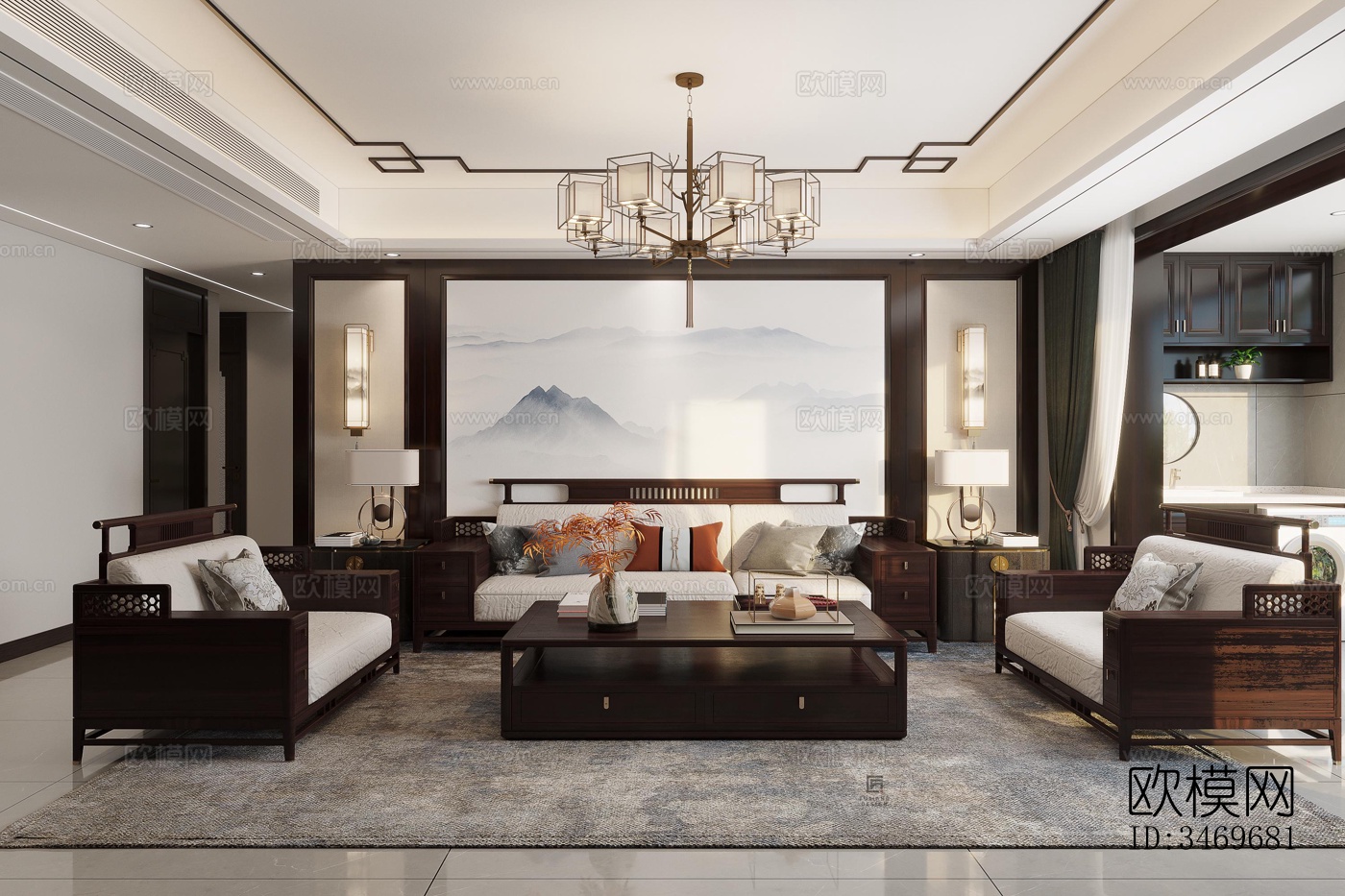 现代平层效果图下载（渲染图5）