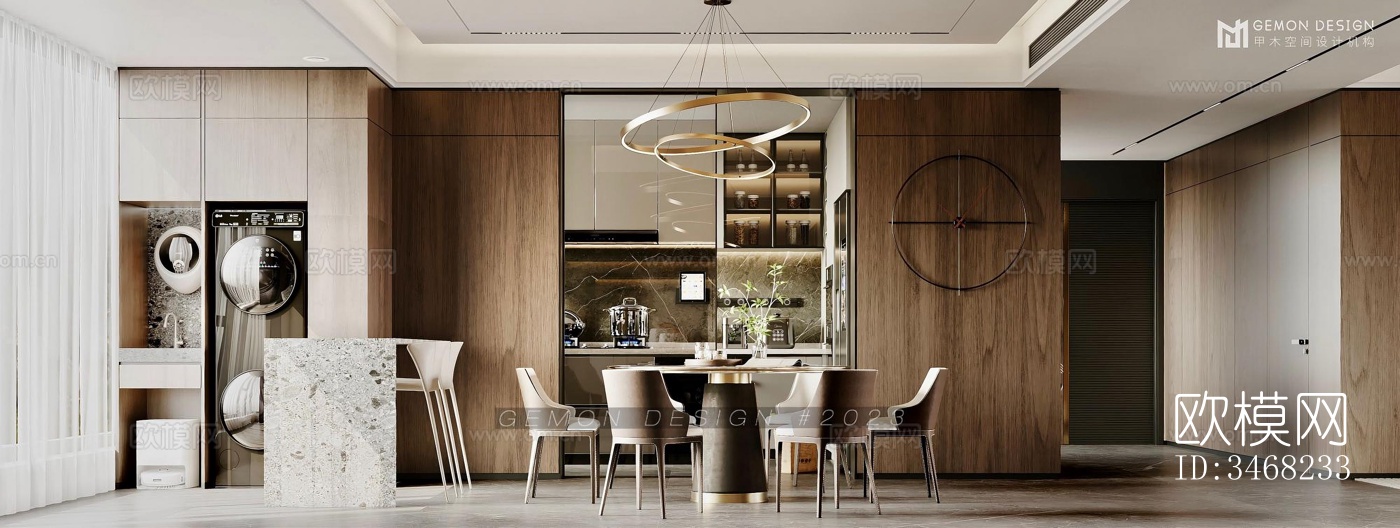 现代大平层效果图下载（渲染图6）