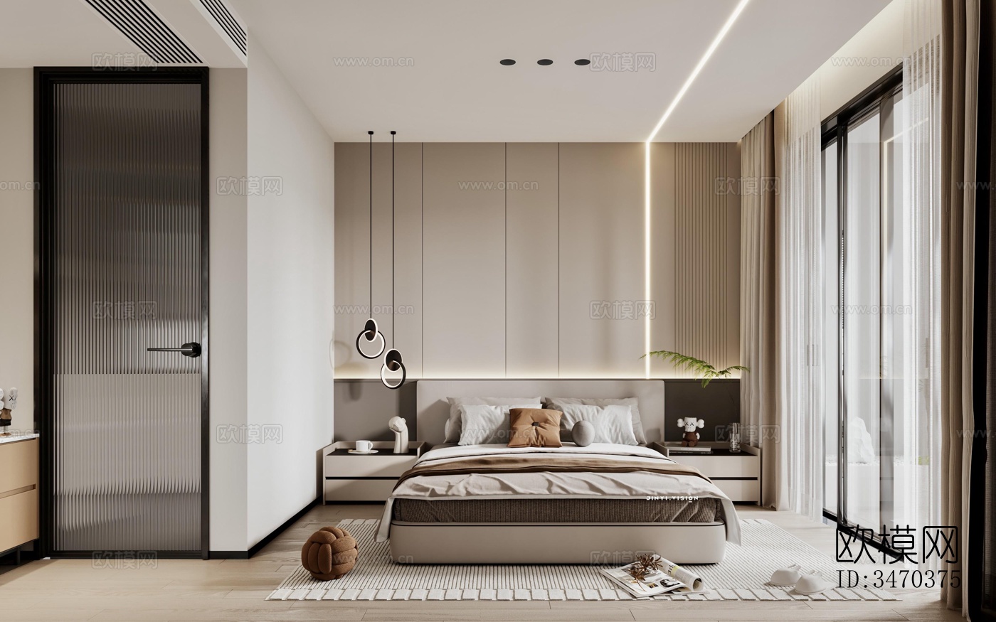 现代平层效果图下载（渲染图3）