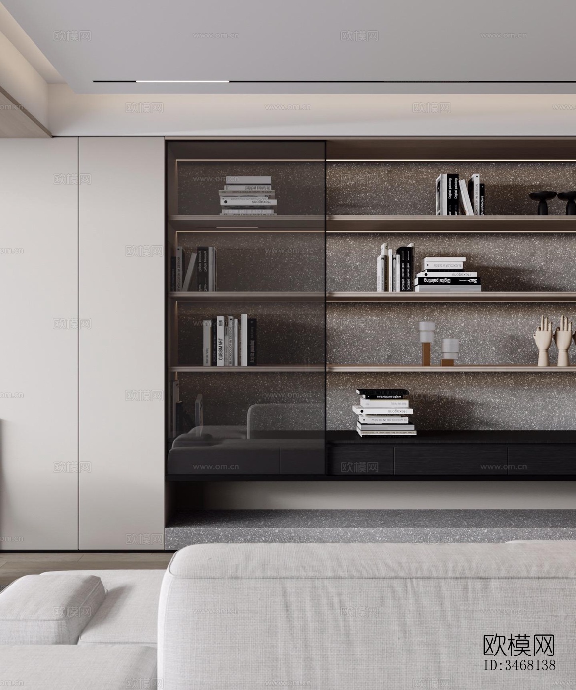 现代大平层效果图下载（渲染图6）