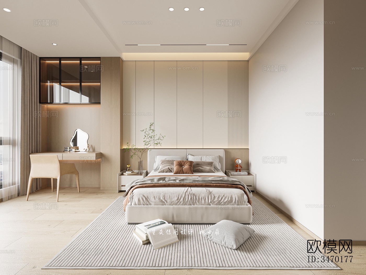 现代平层效果图下载（渲染图6）